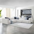 thumbnail image 2 of Sectional Sofa Set, Fabric, Ivory White, Modern Contemporary Urban Design, Living Lounge Room Hotel Lobby Hospitality, 2 of 10