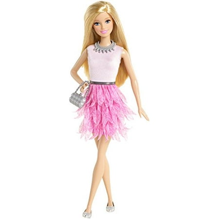 Barbie Fashionistas Barbie Doll, Pink Ruffled Dress - Walmart.com