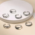 thumbnail image 5 of GKNET 6PCS Fashion Jewelery Adjustable Foot Ring Metal Open Ring Women Accessories-Silver D, 5 of 9