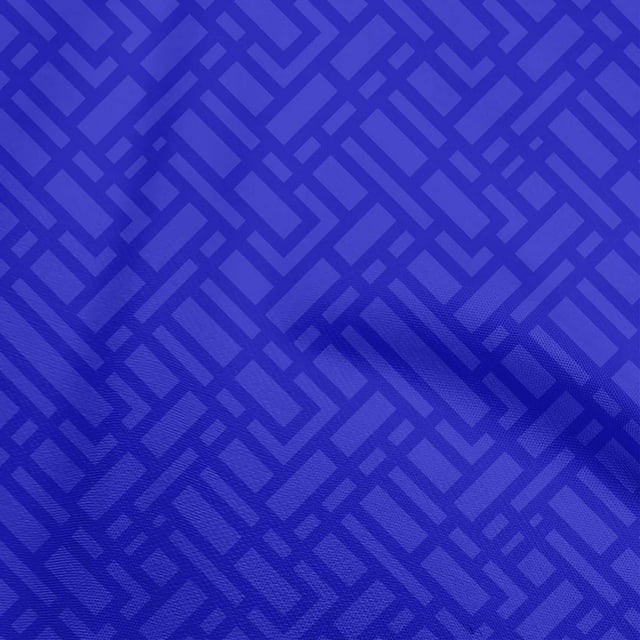 oneOone Cotton Flex Dark Blue Fabric Geometric Sewing Craft Projects Fabric Prints By Yard 40 Inch Wide