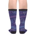 thumbnail image 2 of Unisex Novelty Cotton Crazy Crew Socks - Creative Geometric Style Retro Pattern Socks Black and White, 2 of 5
