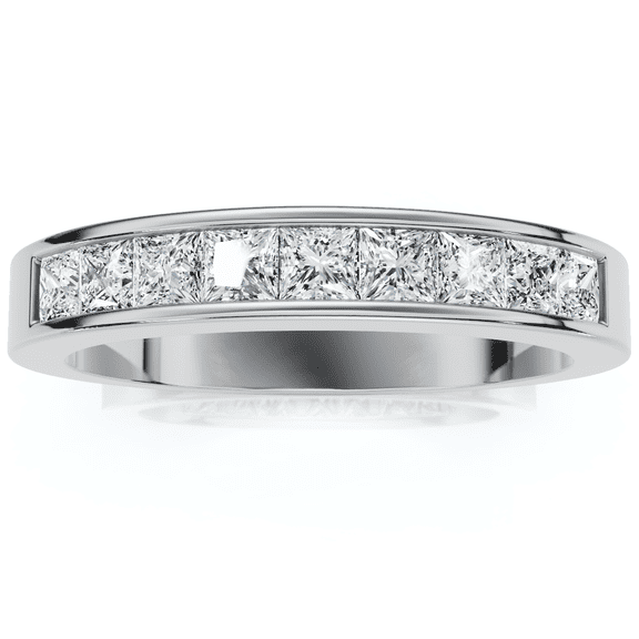 Pompeii 950 Platinum 5/8ct Princess Cut Diamond Wedding Ring (G/H,SI)