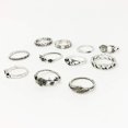 thumbnail image 3 of Magik Knuckle Ring Sets Stacking Bands Midi Mid Above Joint Rings Punk Finger Tip (11 Pcs Leaf Silver), 3 of 5