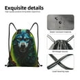 thumbnail image 5 of Bingfone Fluorescent Wolf Drawstrings Backpacks Bags for Men Women Gym Drawstrings Bag-Medium, 5 of 8