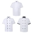 thumbnail image 1 of TOPTIE 3 Pack Men & Women Short Sleeve Chef Coat Jacket-set2-M, 1 of 5