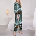 thumbnail image 3 of Goofa Turtle In Jungle Waterfall Printed Women’s 2 Piece Pajama Set Super,Pajamas Women's Long Sleeve Sleepwear Soft Button Down Loungewear Pjs Lounge Set Nightwear-X-Large, 3 of 9
