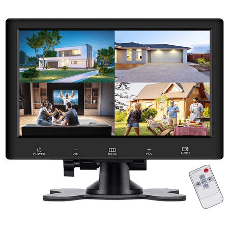 7 Inch Mini Monitor Small HDMI Potable Monitor  Security Monitor & displays Support AV HDMI VGA USB with Built-in Dual Speaker & Remote Control for Raspberry Pi PC CCTV DVR Car