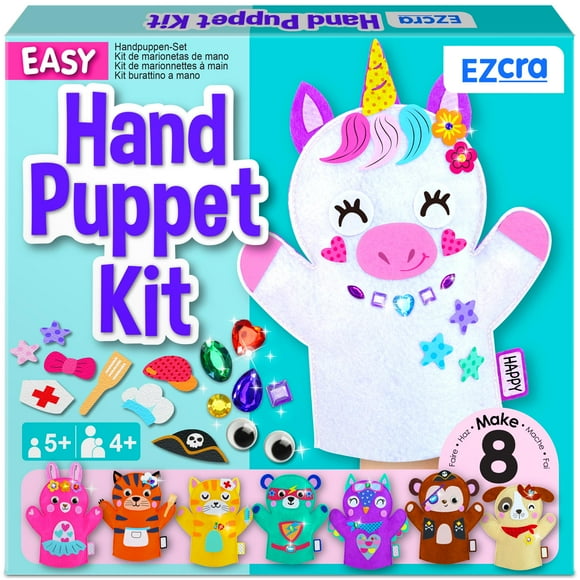 Kit para hacer marionetas EZCRA Unicorn para niños de 5 a 8 años con 8 proyectos