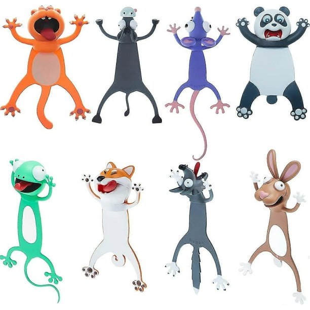 8 Pieces Set 3d Cartoon Animal Bookmarks For Kids Cute Funny Novelty Bookmarks Squashed Animal Reading Bookmark Stationery Presents Gifts For Kids