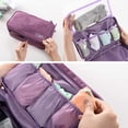 thumbnail image 5 of Bolsa de viaje multifunción para organizar ropa interior, bolsa de almacenamiento portátil para sujetadores, calcetines, lencería, cubo, neceser, morado, 5 of 5
