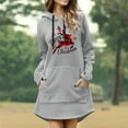thumbnail image 2 of Womens Christmas Casual Solid Color Printing Pullover Hooded Pocket Long Sleeve Dress Sweatshirts, 2 of 6