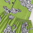 thumbnail image 6 of XIAONU Womens Pajama Set Short Sleeve Tiger Print Top And Shorts Vibrant Playful Loungewear Sleepwear, 6 of 7
