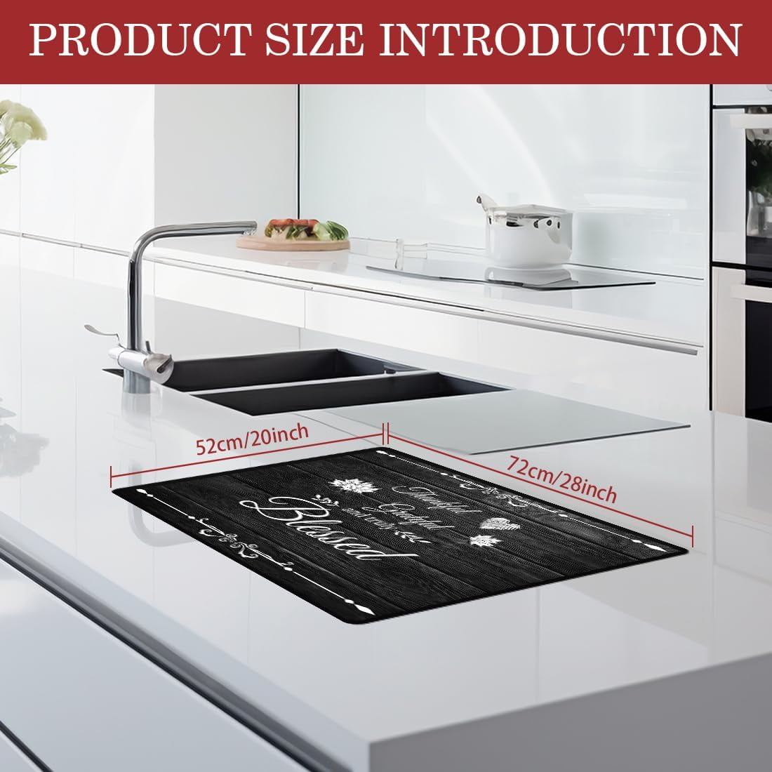 1set Electric Stove Cover 20.47x28.35" Stove Top Cover for Electric Stove Foldable Glass Cooktop Protector Non-Slip Top Protector Mat for Electric Stove(Grateful and Blessed) Colorful