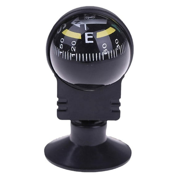 Car Compass 360 Degr Rotation Navigation Ball Shaped Cup with Bla T8C0