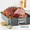 thumbnail image 3 of Farberware Bakeware Roasting Pan with Removable Flat Rack - 10.5x15 Inches, Dishwasher Safe, Oven-Safe to 450°F, Non-Stick Finish, Gray, 3 of 12