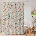 thumbnail image 6 of Shower Curtain Spring Wildflower Green Leaf Shower Curtains for Bathroom Decor, Waterproof Polyester Shower Curtain Set with Hooks, Small Stall Size 36" x 72" Vintage Floral, 6 of 9