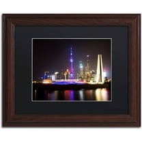 Trademark Fine Art "Shanghai City" Canvas Art by Philippe Hugonnard, Black Matte, Wood Frame