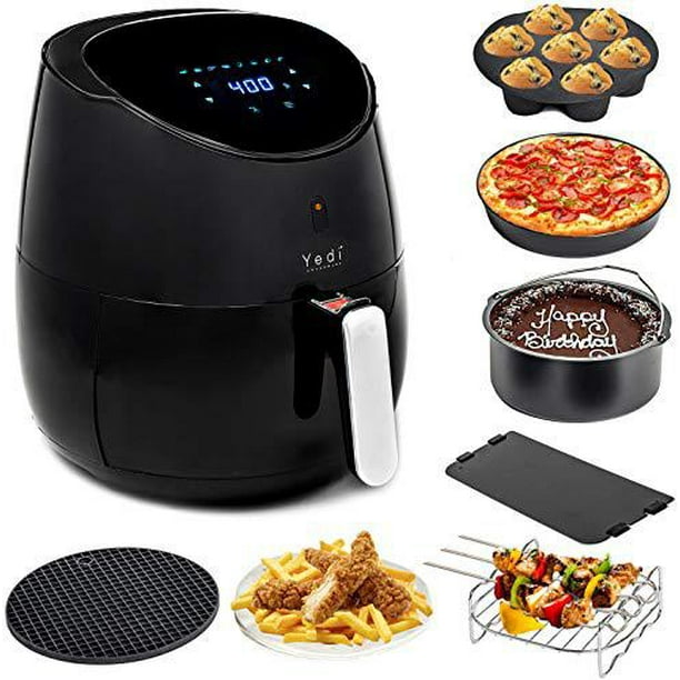 yedi total package air fryer, 4 quart, deluxe accessory kit, recipes