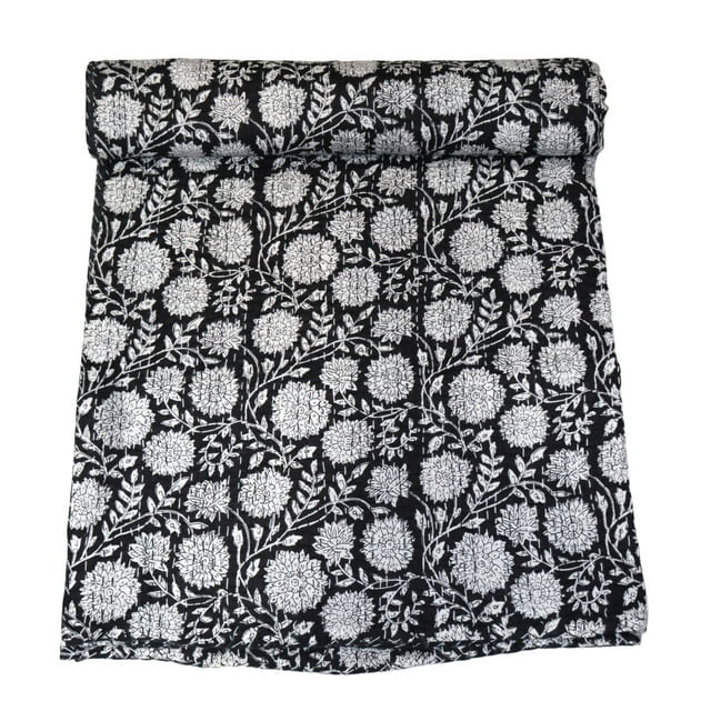 ColorFull House Indian Handmade Cotton Kantha Quilt, Village Gudri , Bedspread , Blanket Size ( Double 90" x 108")