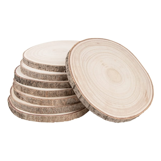 Rebanadas de madera Maputune, 8 unidades de 20 a 23 cm, sin acabado, para manualidades