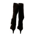thumbnail image 7 of KAREN SCOTT Womens Choco Brown Chain Accent Padded Hanna Almond Toe Sculpted Heel Zip-Up Dress Boots 6 M, 7 of 7
