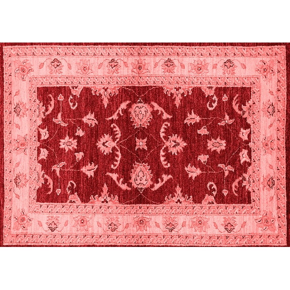 Ahgly Company Indoor Rectangle Oriental Red Industrial Area Rugs, 7' x 9'
