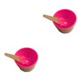 thumbnail image 3 of Bewildely Taza de helado para niños Postre para niños Mezcla de helado Tazón de PP con cuchara Vajilla Vajilla, rosa roja Rosa roja 2piezas Bewildely CBP146443, 3 of 6