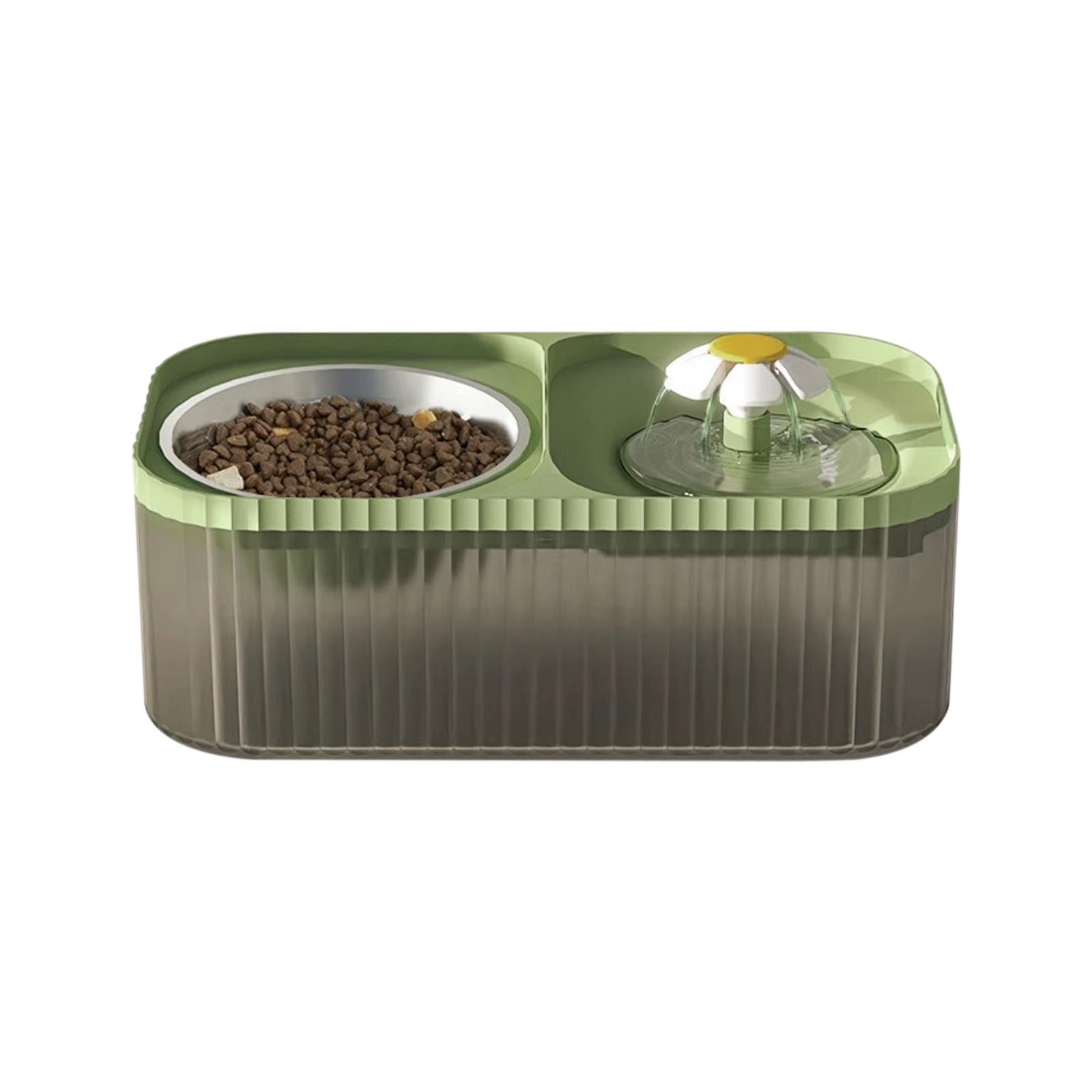 12.2x6.6x4.3Inch Cats Water Fountain and Stainless Steel Food Bowl,Cats Feed and Water Dispenser,Large Capacity,Dry Wet Separation,Easys to Clean,Suitable for Raising Rabbits,Cats and Dogs Home
