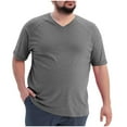 thumbnail image 6 of WAENQINLA Men's Big & Tall V Neck T-Shirts Raglan Short Sleeve Tees Shirt Plus Size Summer Casual Loose Lightweight Basic Tops Gray XL, 6 of 8