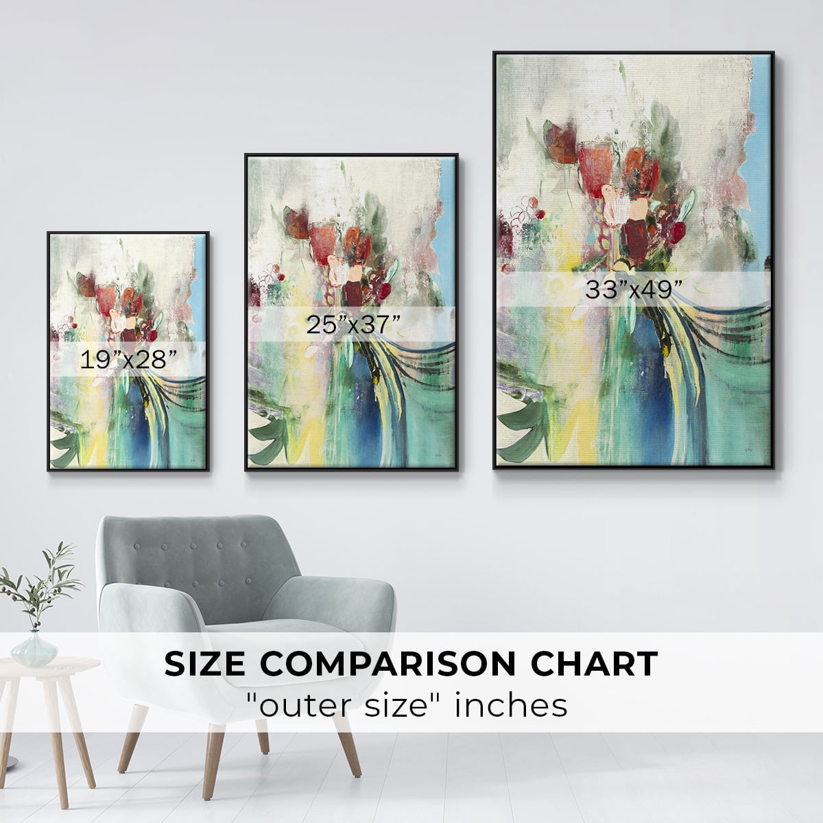 Celebration I Framed Premium Gallery Wrapped Canvas - Ready to Hang - 25 x 37 - Black Floating Frame