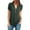 A-Green, variant on Womens Summer Shirts Dressy Casual Solid Chiffon Blouses Plus Size Comfy Short Sleeve Zipper V Neck Tunics Ladies Work Business Tops Winter Saving Army Green XXXXXL