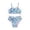 Sky Blue, variant on REDARER Girls' 2-Piece Bikini Set – Floral Print Crop Top   High-Waisted Bottom with Trim, Elegant Beach Vacation Swimwear,10Y