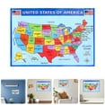 thumbnail image 5 of 3pcs USA Map Poster for Kids Laminated United States Wall Chart for Classroom and Bedroom Decor Educational and Decorative Art for Learning, 5 of 6