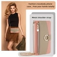 thumbnail image 4 of Dteck Crossbody Wallet Case for Samsung Galaxy A35 5G, Bicolor PU Leather Zipper Purse with Card Holder Mini Make-up Mirror for Women Girls,Folio Flip Phone Case with Magnetic Closure,Pink, 4 of 7