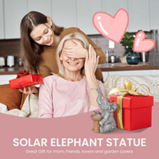 Solar Garden Decor Watering Elephant, Outdoor Statue Solar Light Decoration, Housewarming Gift, Birthday Gift for Women, Mom, Grandma