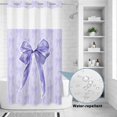 thumbnail image 2 of No Hook Shower Curtain, Purple Bow Shower Curtains for Bathroom with See Through Top Window, Cute Bowknot Simple Pure Color Waterproof & Washable Bath Curtain Small Stall 36"x78", 2 of 9