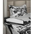 thumbnail image 2 of Ambesonne Retro Fitted & Top Sheet Set with Sham, Jazz Band in New York, Black White, 2 of 4