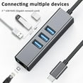 thumbnail image 1 of ruzhgo Type-C/USB 3.0 to USB 3.0 Converter Stable Networking HUB Data Splitter for Windows for Mac Laptop Computer, 1 of 9