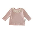 thumbnail image 2 of Huanglei Autumn Long Sleeve Girls Blouse With Floral Lace Collar Cute Ruffle Trim Top For Toddler Girls Soft Comfortable Daily Wear Kids Summer Tops 4-5 Years, 2 of 5