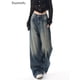 thumbnail image 2 of Duomofu-pantalones vaqueros de cintura alta para mujer, Vaqueros Vintage ajustados con botones, básicos americanos, sencillos e informales, a la moda, y holgados S-XL, otoño, 2 of 5
