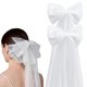 thumbnail image 1 of 2 piezas de velo de novia de tul desmontable para hombros, velo de tul blanco con nudo, pinza para el cabello para decoración del cabello de boda, 1 of 6