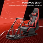 Supllueer Racing Simulator Cockpit With Adjustable Ergonomic Red Seat Fits For Logitech G920 Thrustmaster.Excluding electronic devices