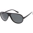 thumbnail image 2 of Oversize Flat Top Aviator Sunglasses Polarized Lens 61mm (Shiny Black / Smoke Polarized), 2 of 4
