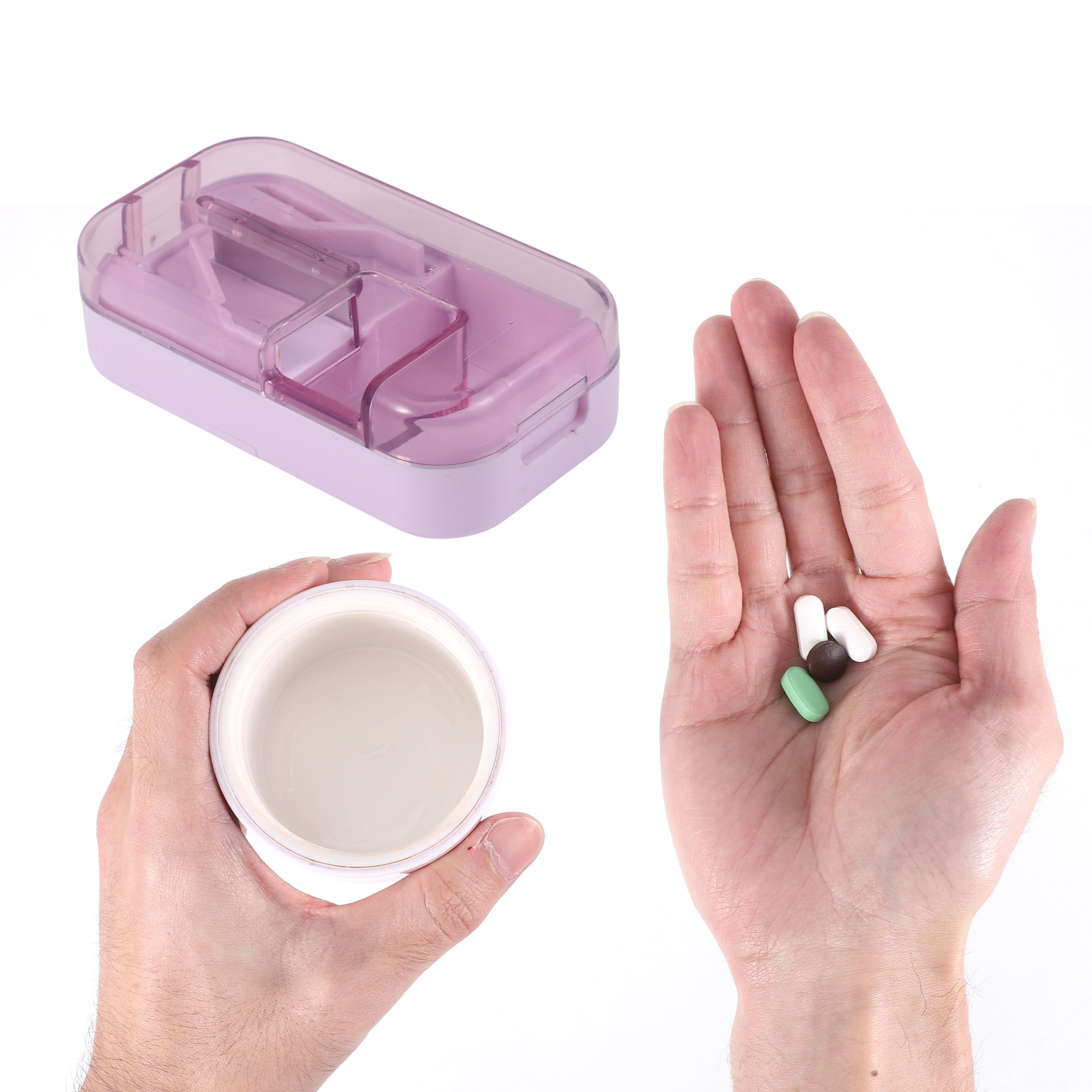 Unique Bargains Portable Pill Cutter for Travel Easy Medication Management Light Purple