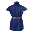 thumbnail image 4 of Vest Belt Renaissance, Lace Up Tunic, Viking Warrior Costume, Top Historical, Sleeveless Medieval Vest With Belt Renaissance Lace Up Tunic Viking Warrior Costume Top for Fall Festival, Blue XXL, 4 of 6
