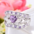 thumbnail image 6 of Three Piece Hearts And Arrows Zircon Ring Set Green Purple Red Blue Diamond Colors For Women Fashion Accessory, 6 of 6