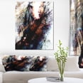 thumbnail image 1 of Femme et Cheval avec Aigle Volant - Impression sur Toile Collage, 1 of 3