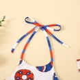 thumbnail image 5 of Trendy Jumpsuit for Kids Toddler Girls Sleeveless Floral Printed T Shirt Vest Tops Striped Bell Bottoms Pants, 5 of 6