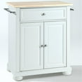 thumbnail image 4 of Pemberly Row Natural Wood Top Portable Kitchen Island in White, 4 of 7