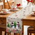 thumbnail image 5 of Christmas Table Runner 36 Inches Long Farmhouse Dress Scarves, Snowman Snowflake Xmas Tree Winter Vintage Dining Tablerunner for Coffee Table/Kitchen Island/Party Décor, Small 13" x 36", 5 of 8